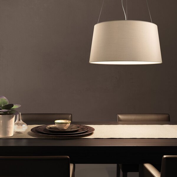 Lampada a sospensione kdln, Tripod, dimmerabile, Bianco, Camera da letto, Tessuto / Tessile, Design