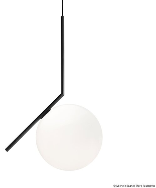 Lampada a sospensione FLOS, IC S2, dimmerabile, Nero, Soggiorno, Vetro, Design