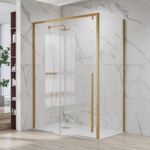 Kamalu box doccia 70x120 telaio colore oro scorrevole vetro 8mm | ksa5000g