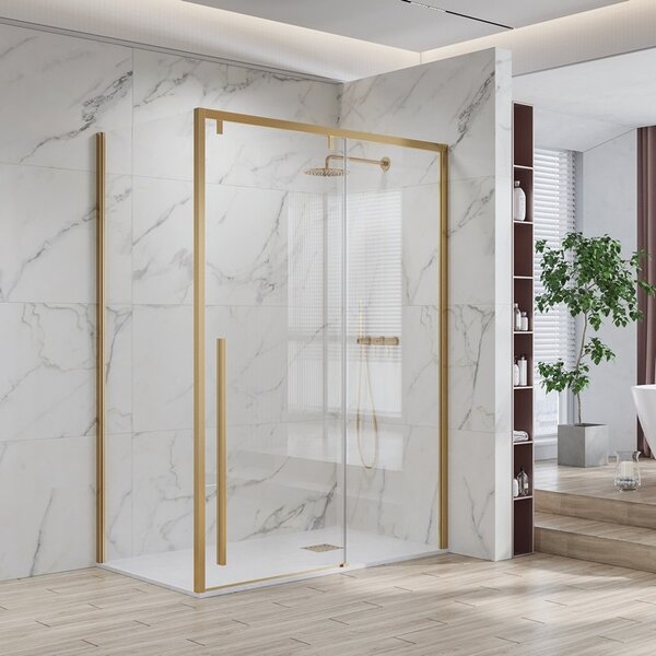Kamalu box doccia 70x120 telaio colore oro scorrevole vetro 8mm | ksa5000g