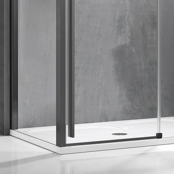 Kamalu box doccia 70x130 telaio colore gun metal vetro 8mm | ksa5000gm