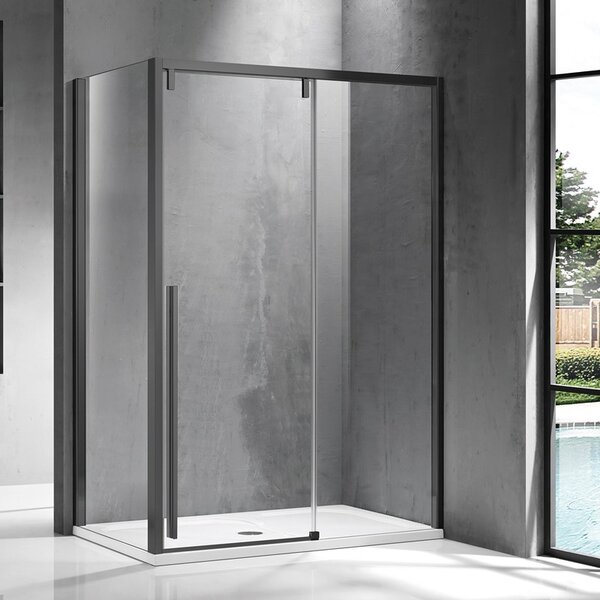 Kamalu box doccia 70x130 telaio colore gun metal vetro 8mm | ksa5000gm