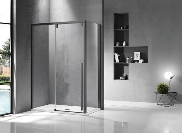 Kamalu box doccia 70x130 telaio colore gun metal vetro 8mm | ksa5000gm
