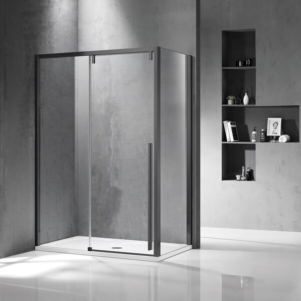 Kamalu box doccia 70x130 telaio colore gun metal vetro 8mm | ksa5000gm