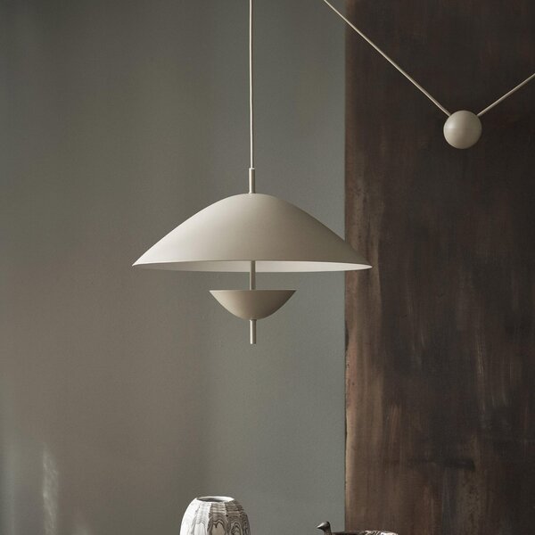 Lampada a sospensione ferm LIVING, Lod, dimmerabile, Beige, Soggiorno, Metallo, Design