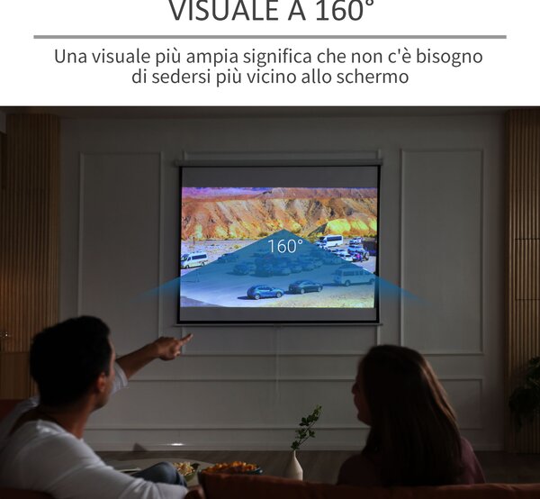 Homcom Telo per Proiettore Schermo di Proiezione a Parete,Telo Retroproiezione Cinema da Casa Cideoproiettore 120 pollici 203x152cm|Aosom