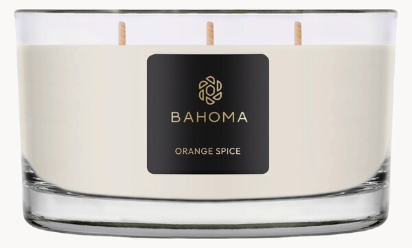 Candela profumata fatta a mano a tre stoppini Orange Spice (arancia, anice, vaniglia)