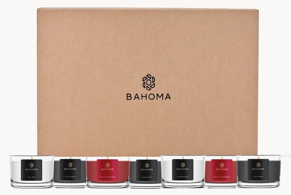 Set di 10 candele profumate fatte a mano Festive (cassis, abete e ambra)