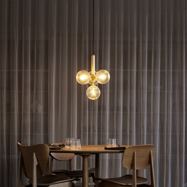 Lampada a sospensione Nuura Aps, Miira 4, dimmerabile, Dorato / Ottone, Soggiorno, Vetro, Design