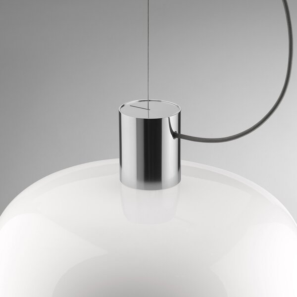 Lampada a sospensione FLOS, Bellhop Glass S2, dimmerabile, Bianco, Soggiorno, Vetro