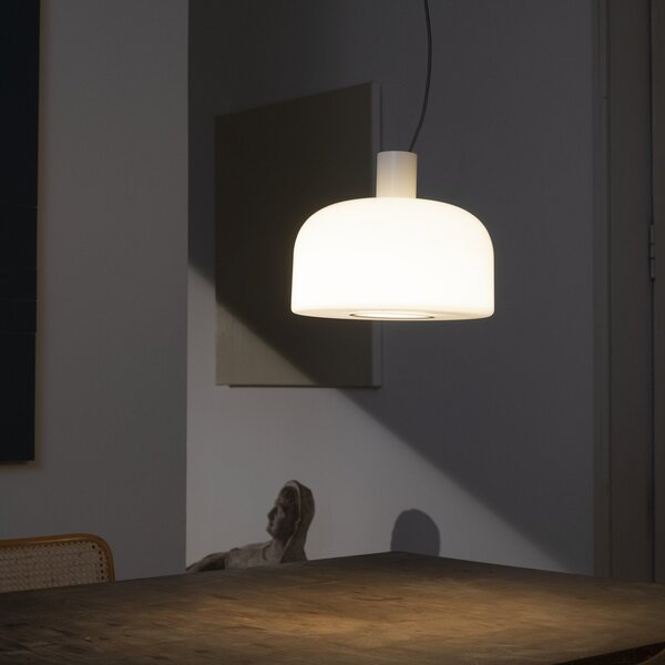 Lampada a sospensione FLOS, Bellhop Glass S2, dimmerabile, Bianco, Soggiorno, Vetro