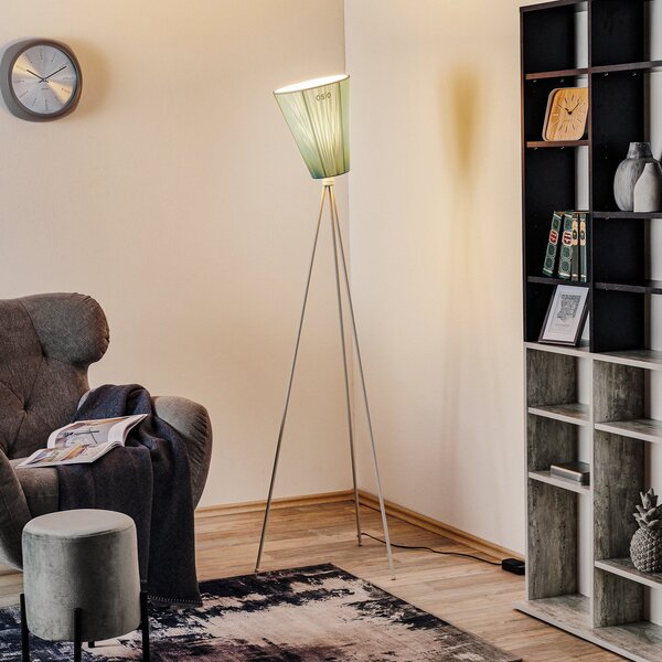 Lampada da terra Northern, Oslo Wood, dimmerabile, Bianco, Soggiorno, Tessuto / Tessile, Design