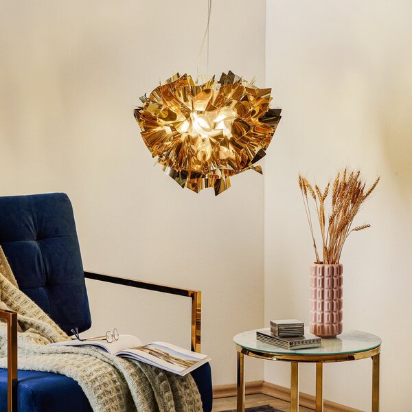 Lampada a sospensione Slamp, VELI, dimmerabile, Dorato / Ottone, Soggiorno, Plastica, Design