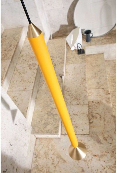 Lampada a sospensione Pholc, Dorato / Ottone, Soggiorno, Alluminio