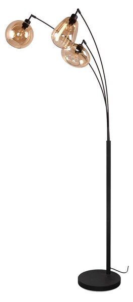 Trio Lighting Lampada da terra Lumina, Nero, Soggiorno / Sala da pranzo, Vetro, Moderno, Lampada da terra