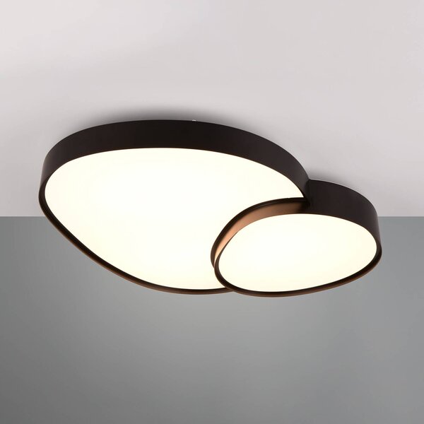 Trio Lighting Plafoniera a LED Rise, dimmerabile, Nero, Soggiorno / Sala da pranzo, Metallo, Moderno, Plafoniera LED