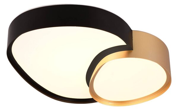 Trio Lighting Plafoniera a LED Rise, dimmerabile, Nero, Soggiorno / Sala da pranzo, Metallo, Moderno, Plafoniera LED
