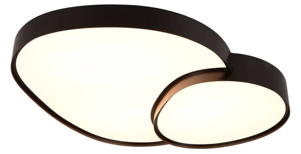 Trio Lighting Plafoniera a LED Rise, dimmerabile, Nero, Soggiorno / Sala da pranzo, Metallo, Moderno, Plafoniera LED