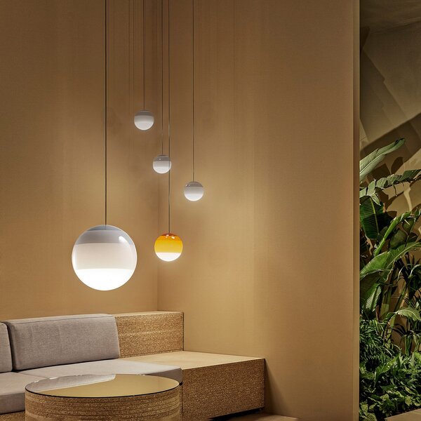 Lampada a sospensione MARSET, Dipping Light, dimmerabile, Bianco, Soggiorno, Vetro, Design