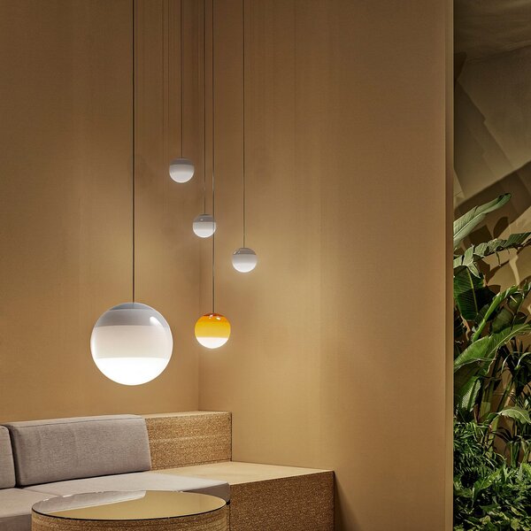 Lampada a sospensione MARSET, Dipping Light, dimmerabile, Bianco, Soggiorno, Vetro, Design