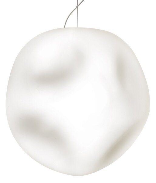 Lampada a sospensione Foscarini, Hoba Grande, dimmerabile, Bianco, Soggiorno, Vetro, Design