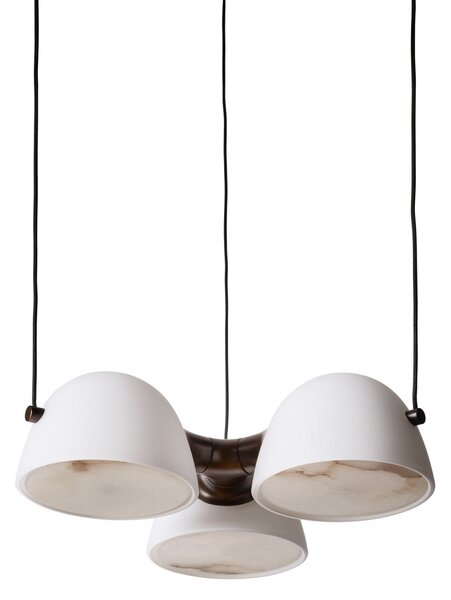 Lampada a sospensione Made By Hand, Fuse Triple, dimmerabile, Bianco, Sala da pranzo, Vetro, Design