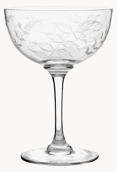 Set di 6 coppe champagne in cristallo soffiato Fern