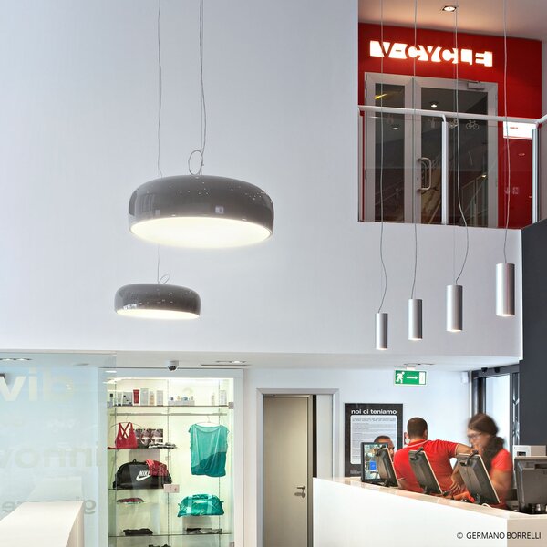 Lampada a sospensione FLOS, Smithfield, dimmerabile, Grigio, Soggiorno, Metallo, Design