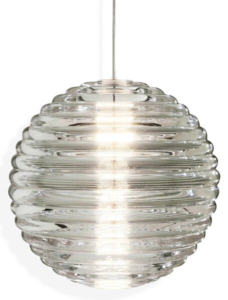 Lampada a sospensione Tom Dixon, Press Sphere, dimmerabile, Trasparente, Soggiorno, Vetro, Design