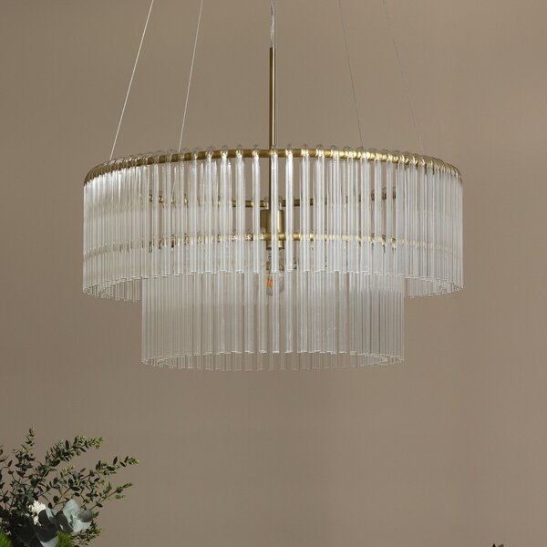 Lampada a sospensione Globen Lighting, HOOK, dimmerabile, Trasparente, Soggiorno, Vetro, Design