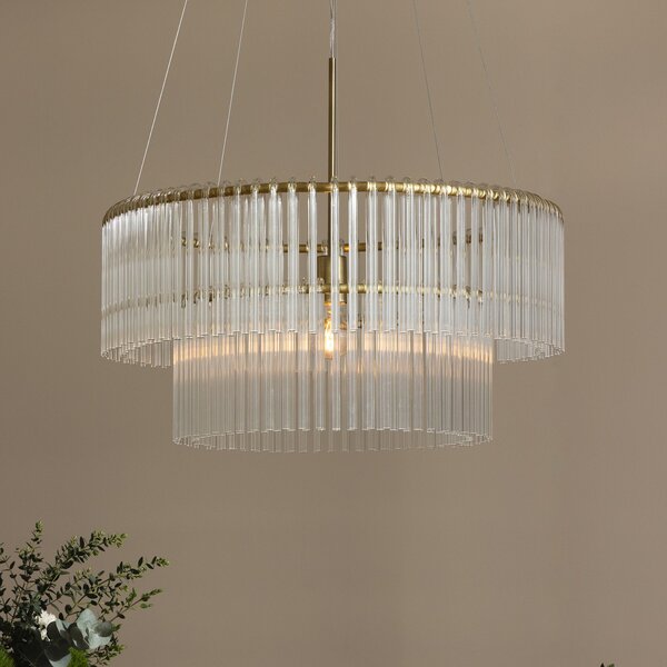 Lampada a sospensione Globen Lighting, HOOK, dimmerabile, Trasparente, Soggiorno, Vetro, Design