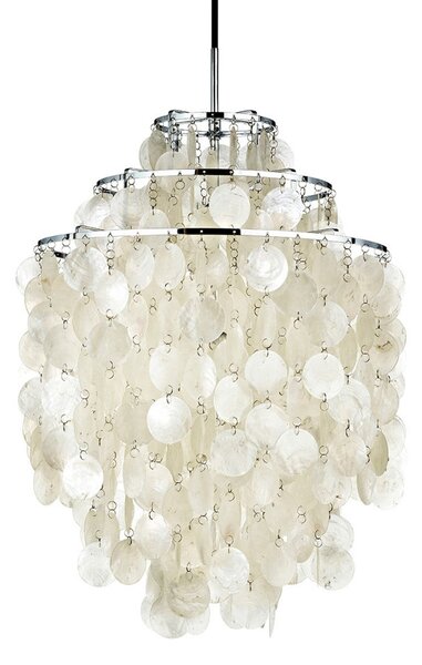Lampada a sospensione Verpan, Fun 1DM, dimmerabile, Bianco, Soggiorno, Pietra, Design