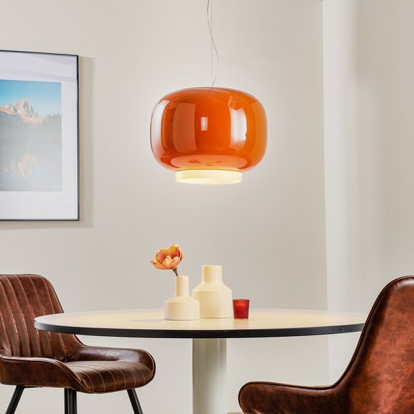Lampada a sospensione Foscarini, Chouchin 1, dimmerabile, Arancione, Cucina, Vetro, Design
