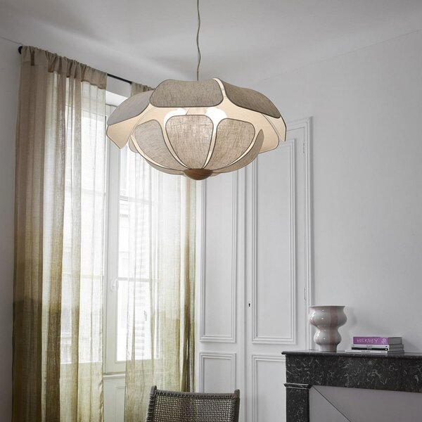 Lampada a sospensione MARKET SET, Coquillage, dimmerabile, Beige, Soggiorno, Tessuto / Tessile, Design