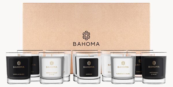 Candele mini fatte a mano in scatola regalo Botanical Bliss, set da 10