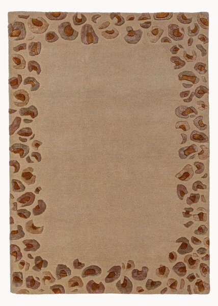 Tappeto a pelo corto fatto a mano Leopard Frame