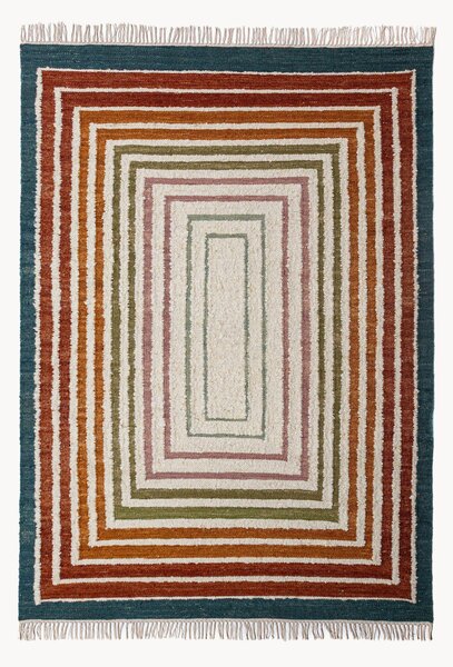 Tappeto in bouclé di lana tessuto a mano Frame