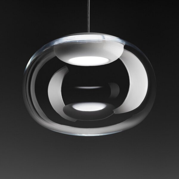 Lampada a sospensione Stilnovo, La Mariée, dimmerabile, Grigio, Soggiorno, Vetro, Design