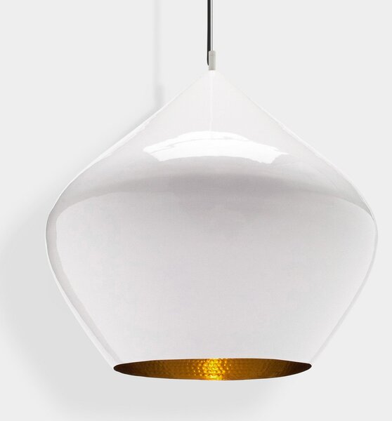 Lampada a sospensione Tom Dixon, Beat, dimmerabile, Bianco, Soggiorno, Ottone, Design