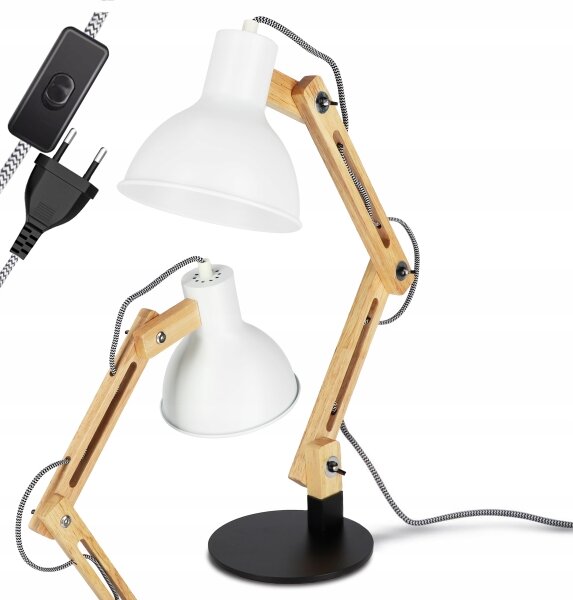 Lampada da tavolo 1xE27/40W/230V bianca/nera