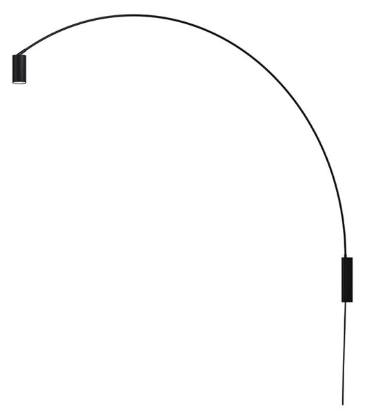 Applique da parete Nemo Lighting, dimmerabile, Nero, Soggiorno, Alluminio