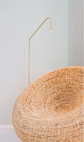 Lampada da terra Trizo21, Nero, Soggiorno, Ottone