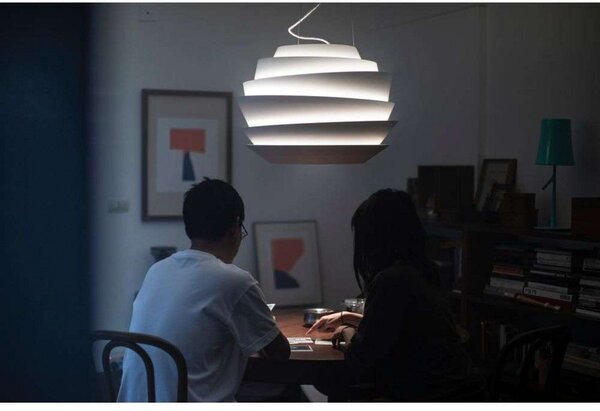 Lampada a sospensione Foscarini, Bianco, Sala da pranzo, Plastica