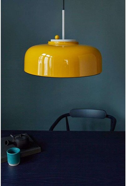Lampada a sospensione PLEASE WAIT to be SEATED, dimmerabile, Giallo, Sala da pranzo, Alluminio