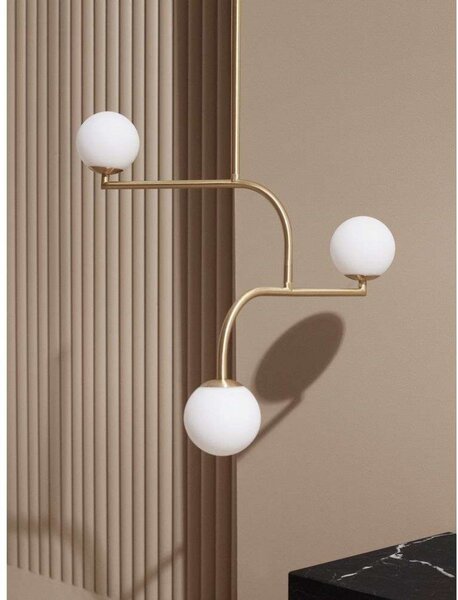 Lampada a sospensione Pholc, Dorato / Ottone, Sala da pranzo, Metallo