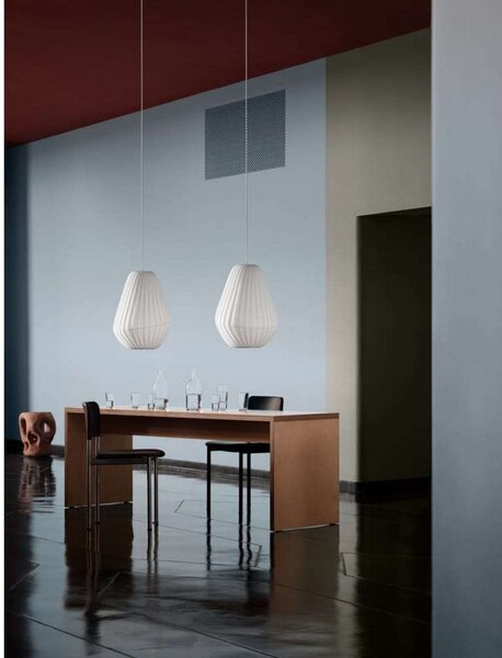 Lampada a sospensione Tom Rossau, Bianco, Soggiorno, Plastica