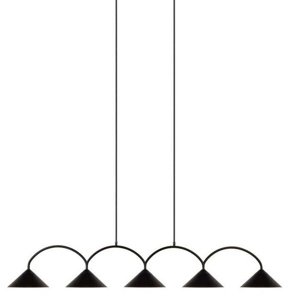 Lampada a sospensione Globen Lighting, CURVE 5, dimmerabile, Nero, Cucina, Metallo, Vintage