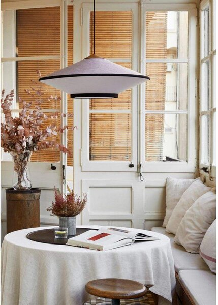 Lampada a sospensione Forestier, Cymbal, dimmerabile, Dorato / Ottone, Soggiorno, Tessuto / Tessile, Vintage