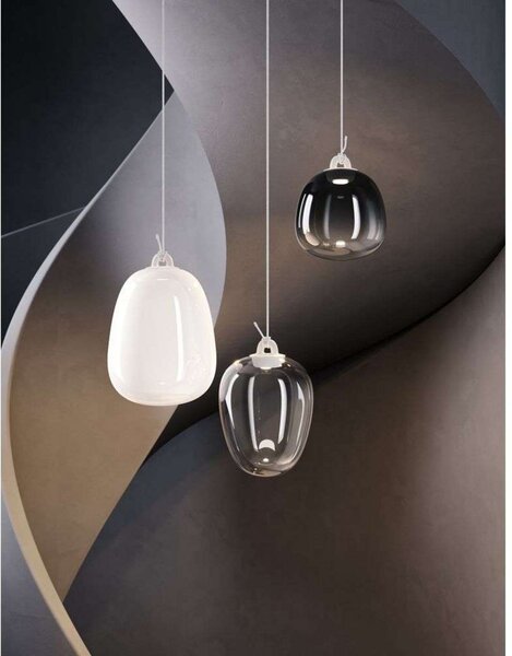 Oblò Lampada a Sospensione Small 2700K Glossy Fumé/Bianco