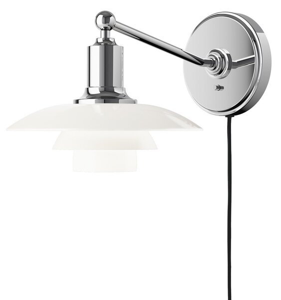 Applique da parete Louis Poulsen, PH 2/1, dimmerabile, Metallizzato, Soggiorno, Vetro, Design